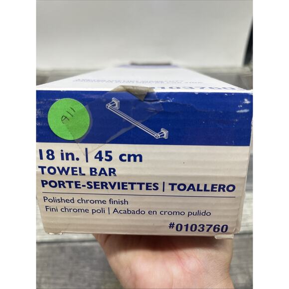 18-inch Wall-Mount Towel Bar, Polished Chrome, #0103760. {C6}. - Picture 6 of 14